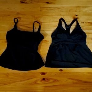 Lot of TWO new w/out tags tankini blk tops. 8/10. Excellent quality!! Land's End